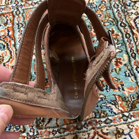 Size 6 Chinese laundry indigo girl leather cognac boot with zip back - Picture 9 of 11